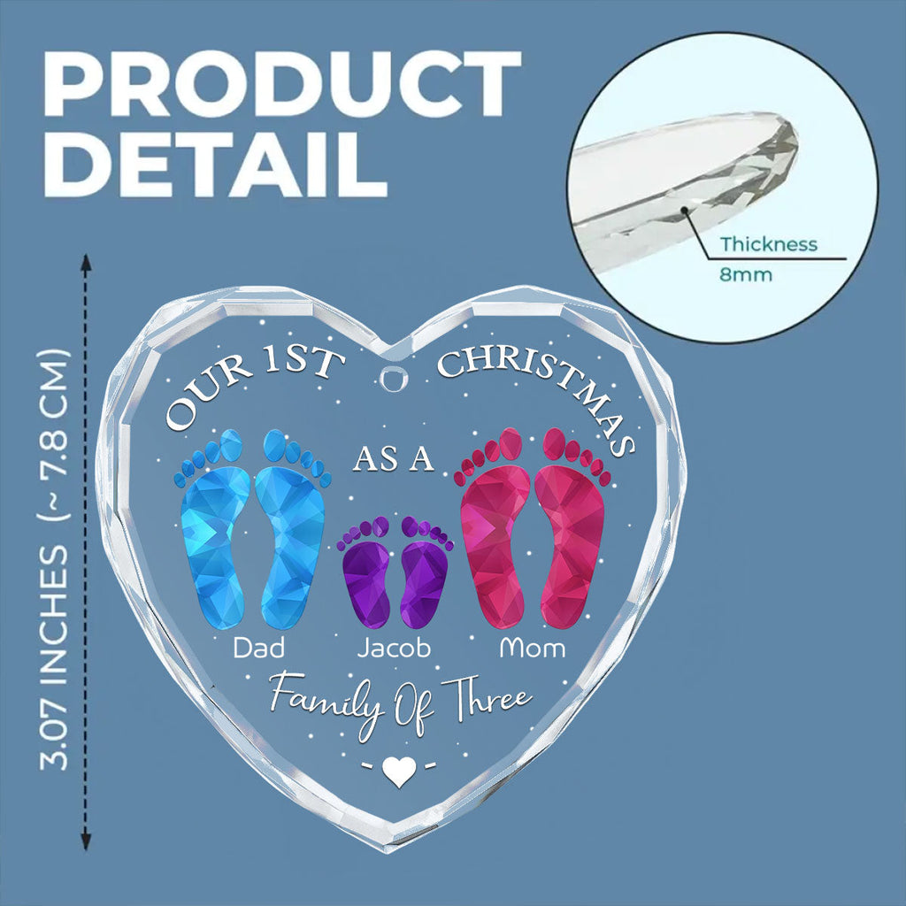 First Christmas As A Family - Personalized Glass Ornament