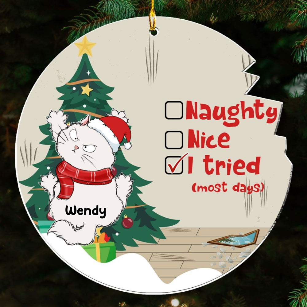 Naughty Or Nice - Personalized Acrylic Ornament