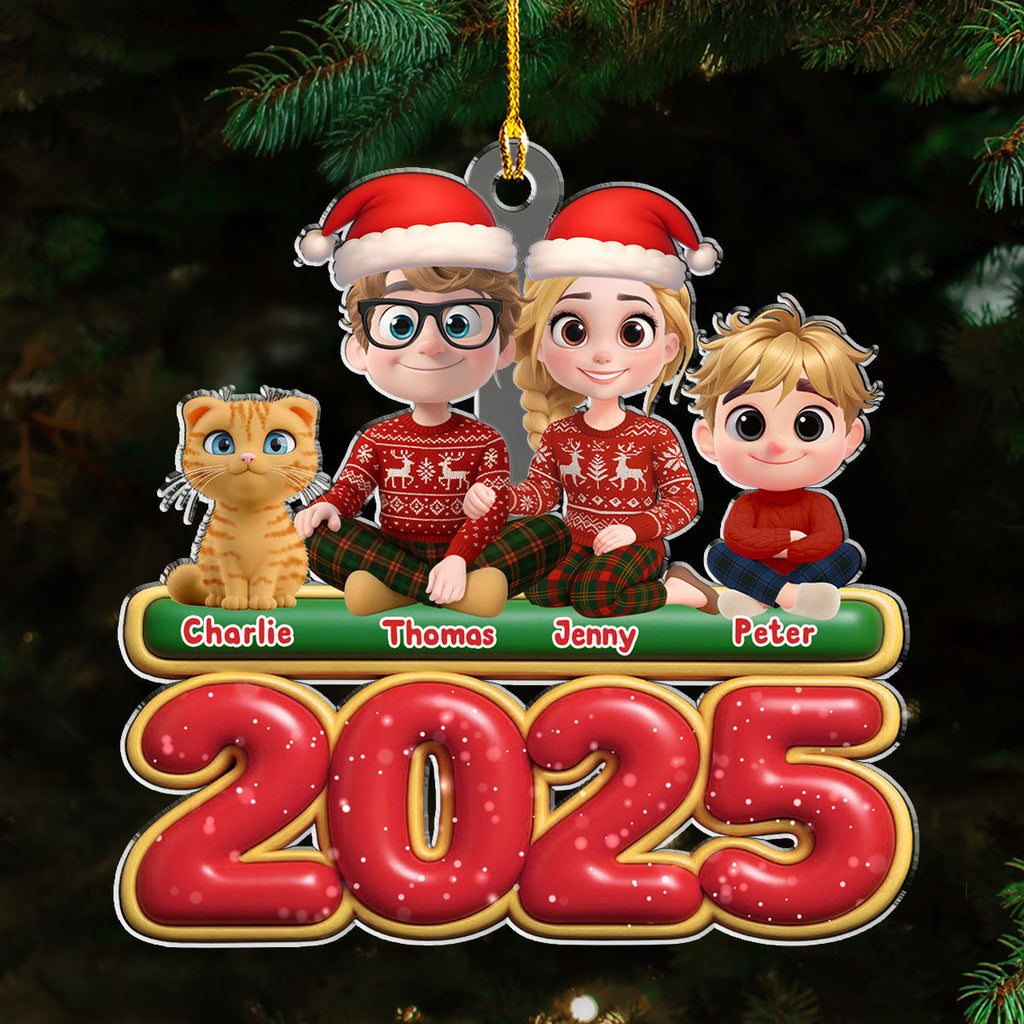 Custom Christmas Decor Home Birthday Gifts For Cat Lovers • We And Our Kids Cat Version - Personalized Acrylic Ornament