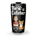 Custom Father's day Birthday Gifts For Cat Dad, Cat Lovers • Cool Cat Father Ver Retro - Personalized Tumbler