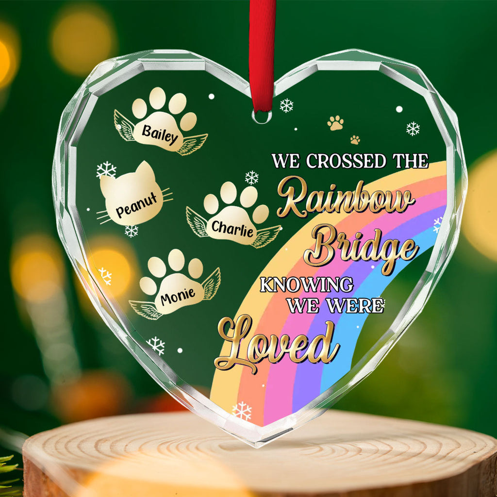 Custom Christmas Memorial Sympathy Gifts For Dogs, Cats • I Was Loved - Personalized Glass Ornament
