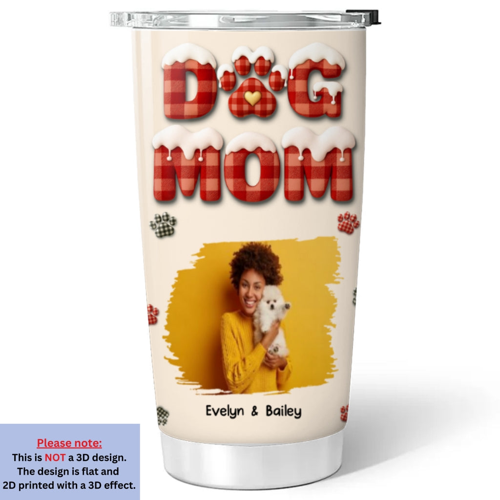 Custom Photo Christmas Birthday Gifts For Dog Mom, Dog Lovers • A Cheerful Time Photo - Personalized Tumbler