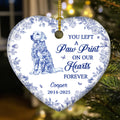 Custom Christmas Decor Home Birthday Gifts For Dog Lovers • Pawprints On My Soul Forever - Personalized Ceramic Ornament