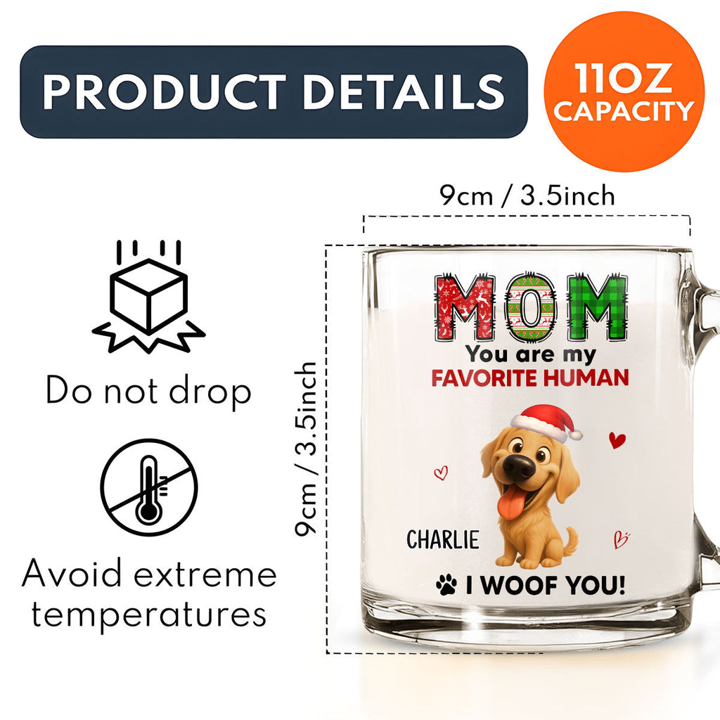 Custom Christmas Birthday Gifts For Dog Lovers • My Favorite - Personalized Glass Mug