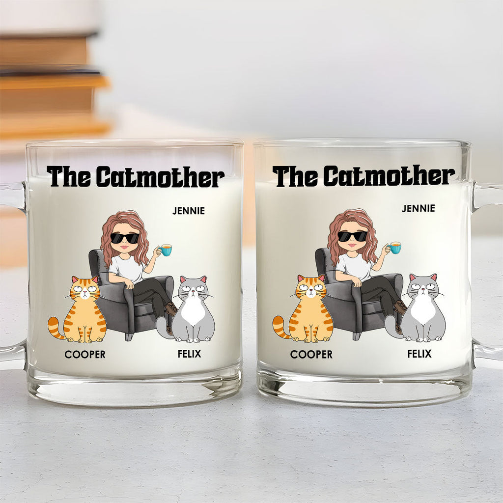 Custom Mother's day Birthday Gifts For Cat Mom, Cat Lovers • The Catmother - Personalized Glass Mug