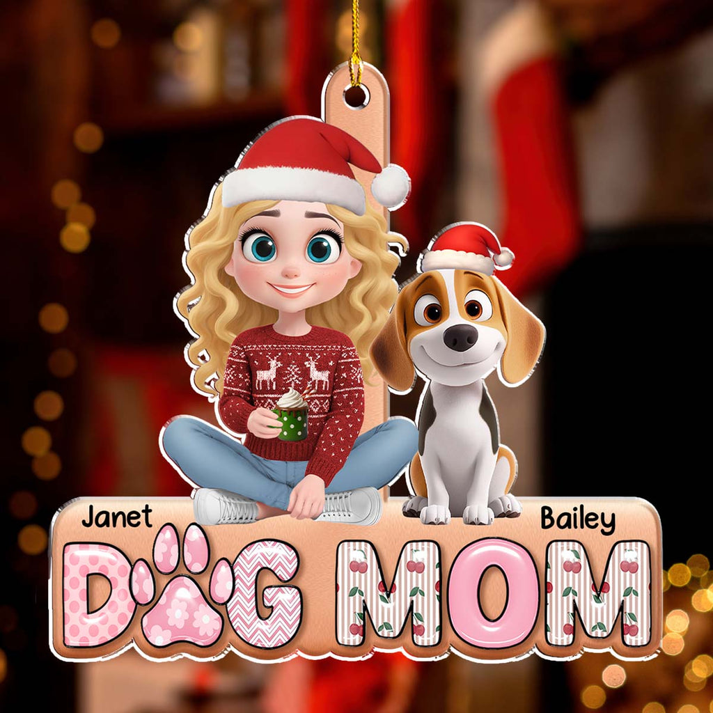 Custom Christmas Decor Home Birthday Gifts For Dog Mom, Dog Lovers • Cherry On Top This Year - Personalized 3D Effect Acrylic Ornament