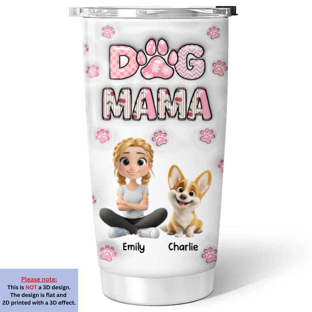 Custom Christmas Birthday Gifts For Dog Mom, Dog Lovers • Cherry On Top Version 2 - Personalized 3D Inflated Effect Tumbler