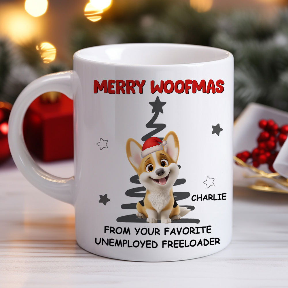 Custom Christmas Birthday Gifts For Dog Lovers • Unemployed Freeloader - Personalized Coffee Mug