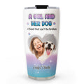 Custom Photo Christmas Birthday Gifts For Dog Mom, Dog Lovers • Blue Glitter Photo - Personalized 3D Inflated Tumbler