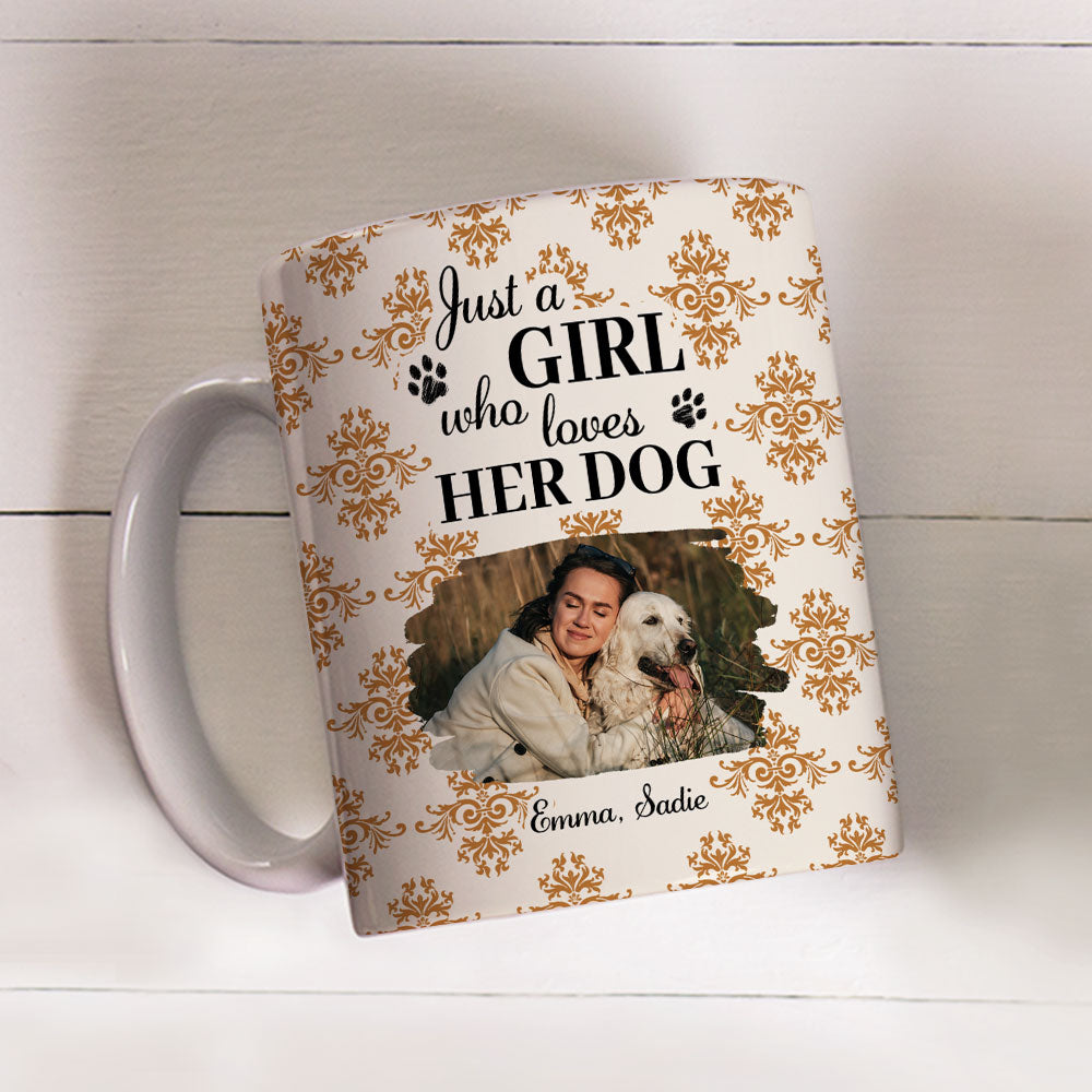 Custom Photo Christmas Birthday Gifts For Dog Mom, Dog Lovers • Pumskin Dog Autumn Photo - Personalized Coffee Mug