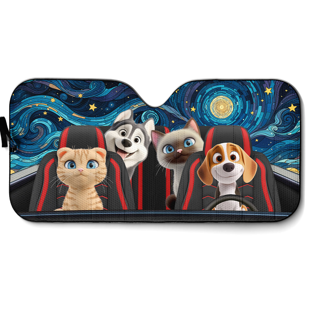 Custom Christmas Birthday Gifts Car Accessories for Pet Parents • Happy Trip - Personalized Car Sunshade