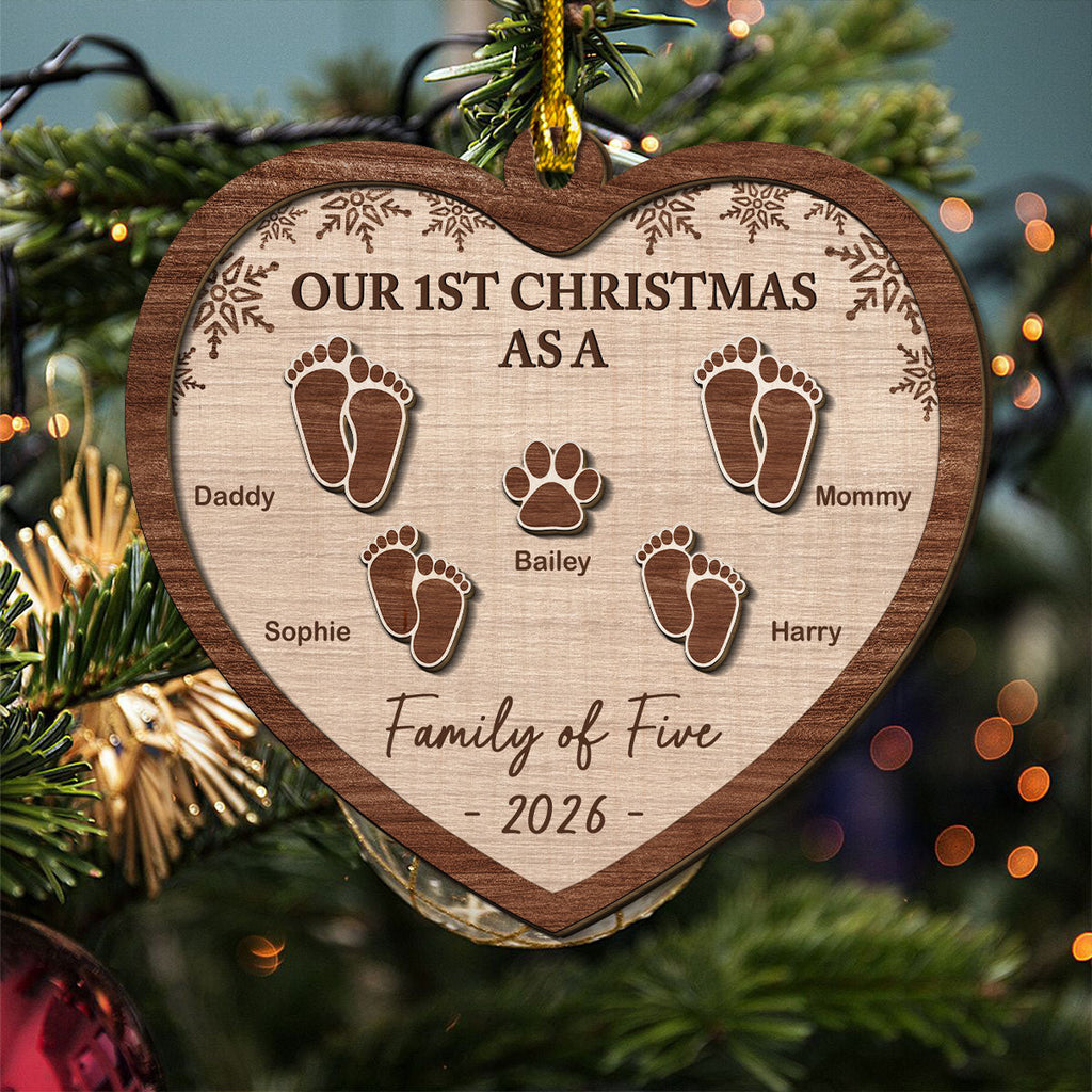 Our 1st Christmas - Personalized Freeshape 2-Layered Wood Ornament