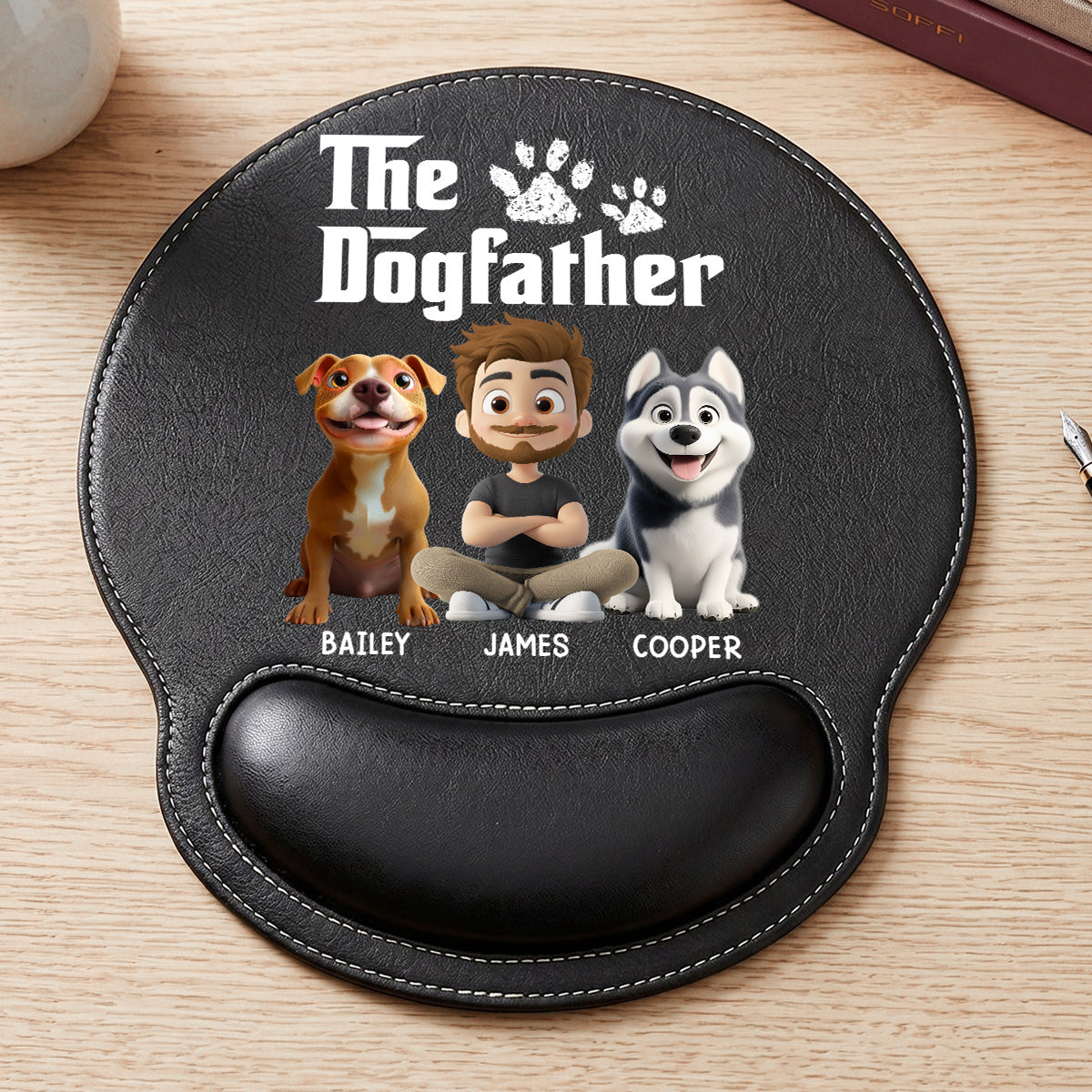The Dogfather - Personalized Leather Mouse Pad