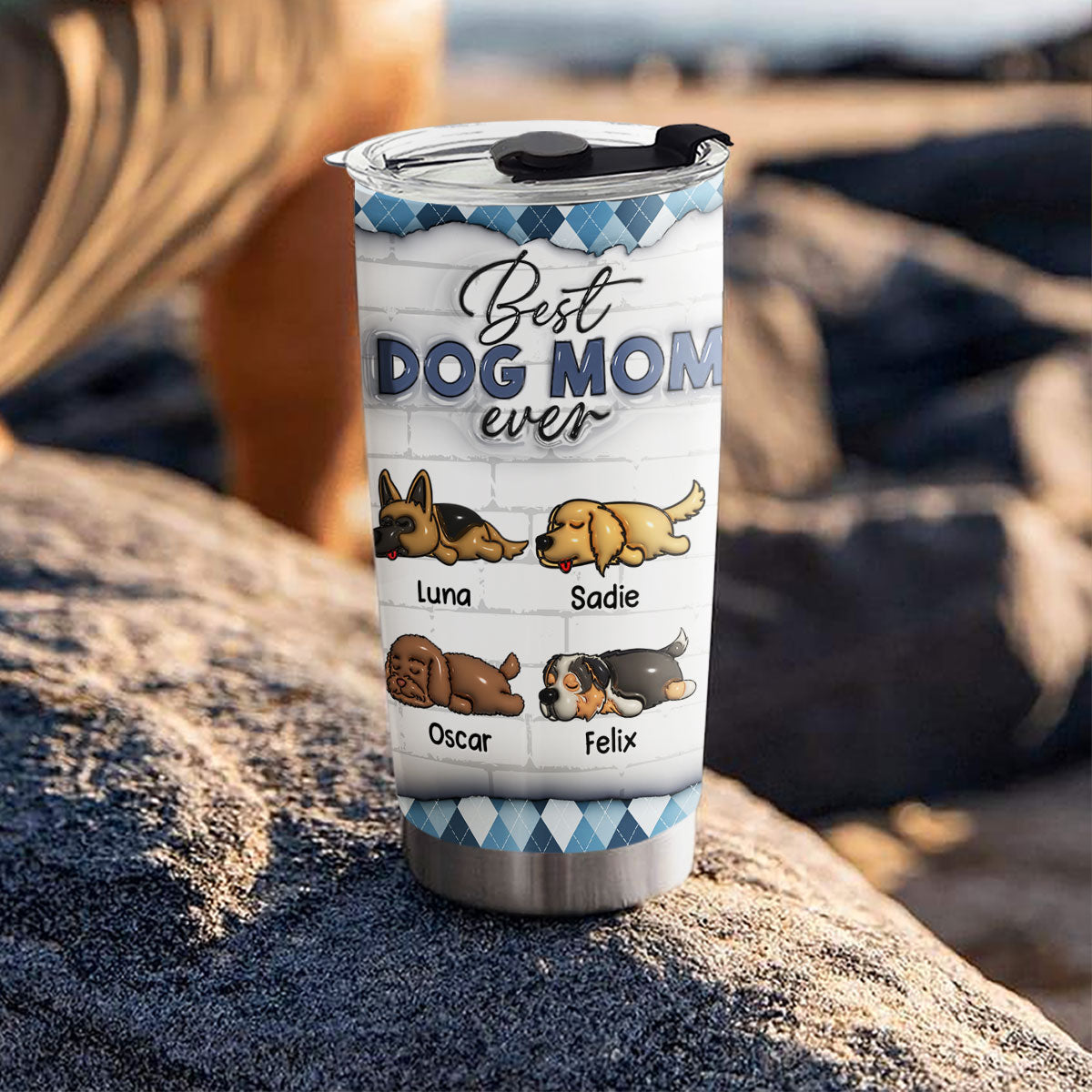Custom Christmas Birthday Gifts For Pet Lovers • Best Dog Parents - Personalized 3D Inflated Effect Tumbler