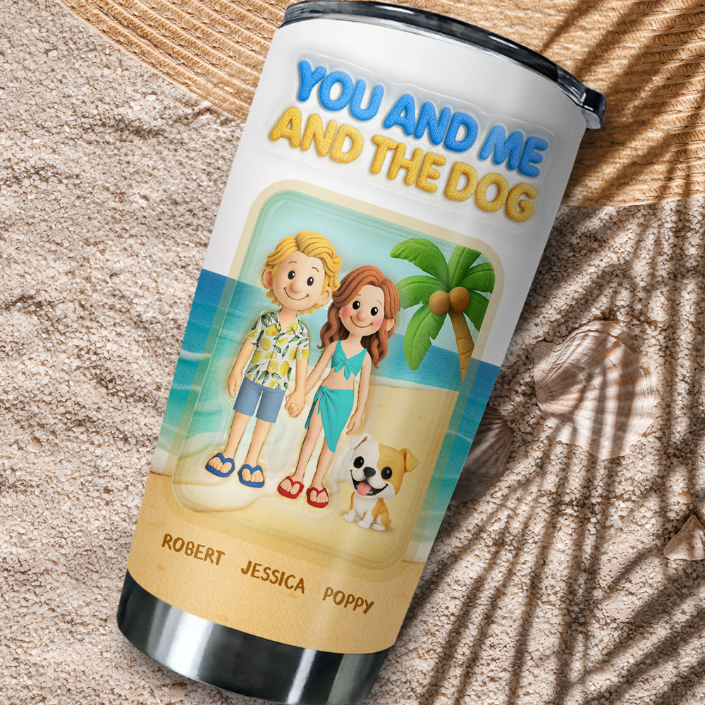 Custom Christmas Birthday Gifts For Dog Lovers • Just Us - Personalized 3D Inflated Effect Tumbler