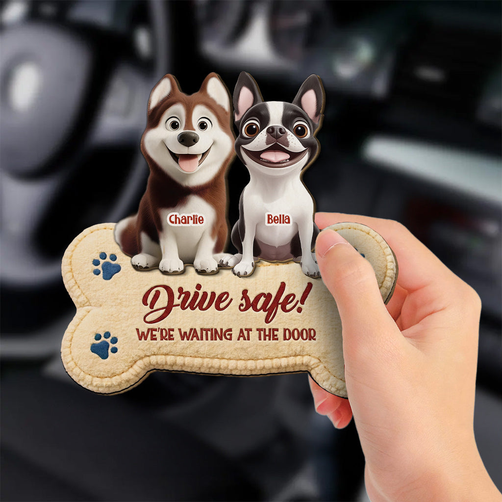 The Humans Live With Lovely Dogs - Personalized Car Visor Clip