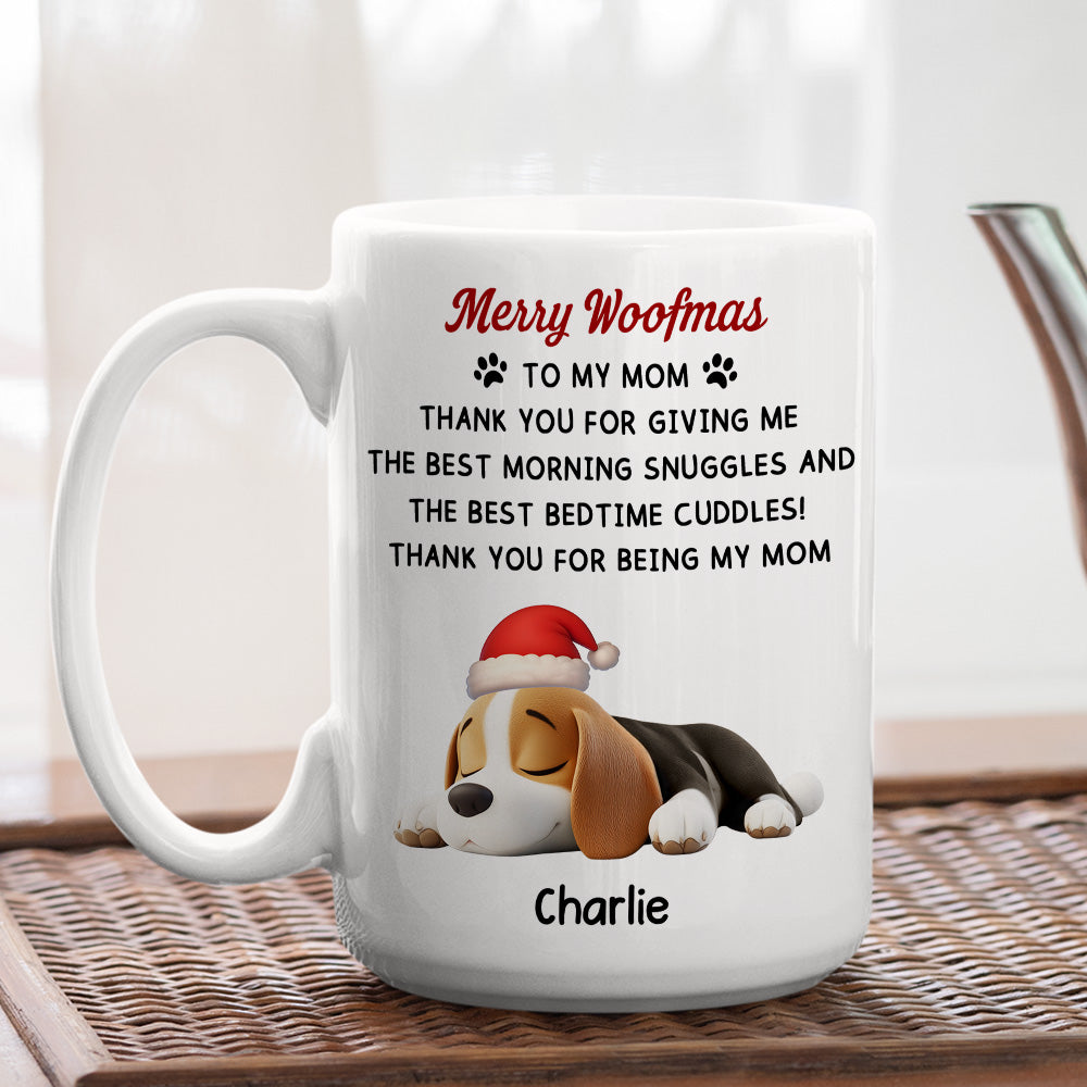 Custom Christmas Birthday Gifts For Dog Lovers • Only Cuddle You At Bedtime - Personalized Coffee Mug