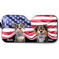 Custom Christmas Birthday Gifts Car Accessories for Dog Parents • Proud American Dogs - Personalized Car Sunshade