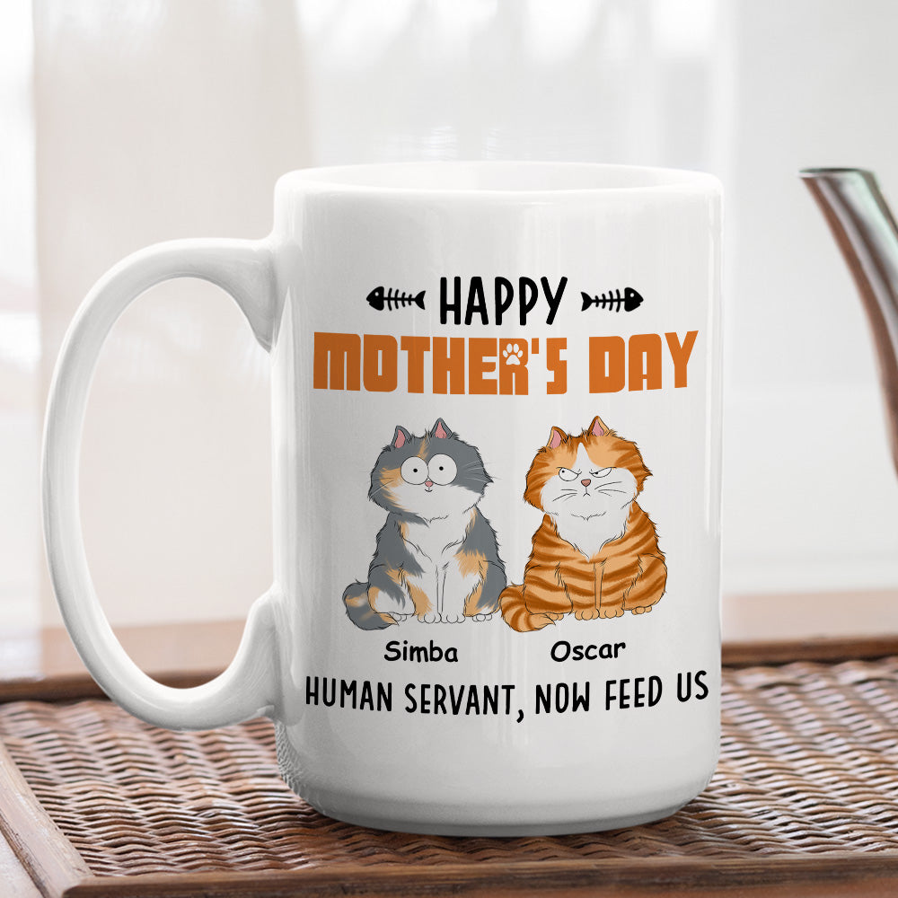Custom Mother's Father's day Birthday Gifts For Cat Lovers • Now Feed Me - Personalized Coffee Mug