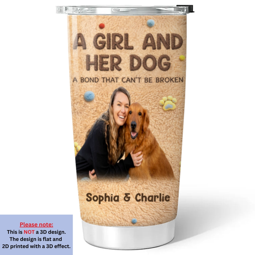 Custom Photo Christmas Birthday Gifts For Dog Mom, Dog Lovers • Stuffy Girl And Her Lovely Dogs Ver Photo - Personalized 3D Effect Tumbler