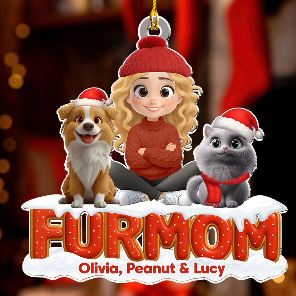 Custom Christmas Decor Home Birthday Gifts For Pet Lovers • Our Unbroken Bond Fur Ver - Personalized 3D Effect Acrylic Ornament