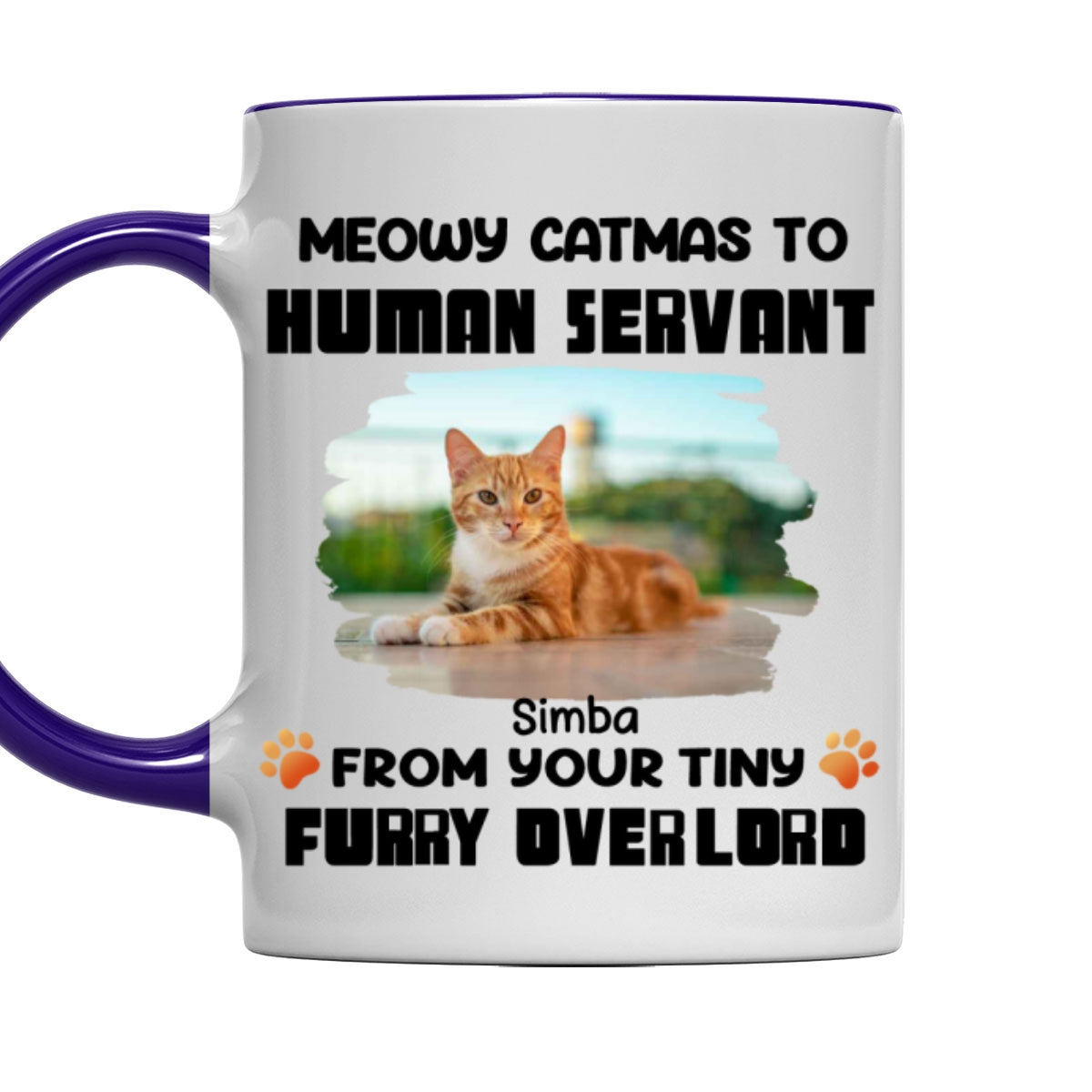 Custom Photo Christmas Birthday Gifts For Cat Lovers • Cat Butt Overlords Photo - Personalized Accent Mug