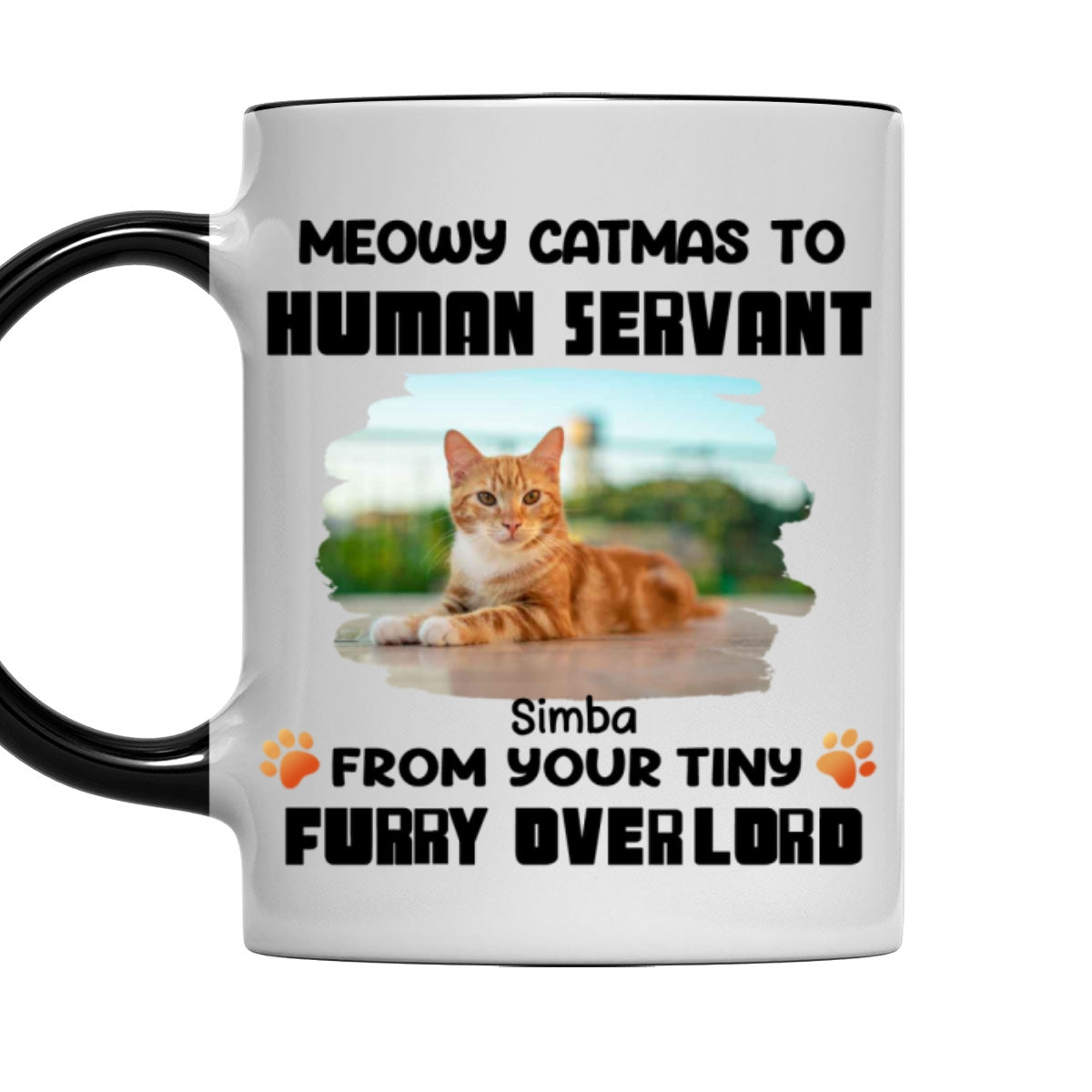 Custom Photo Christmas Birthday Gifts For Cat Lovers • Cat Butt Overlords Photo - Personalized Accent Mug
