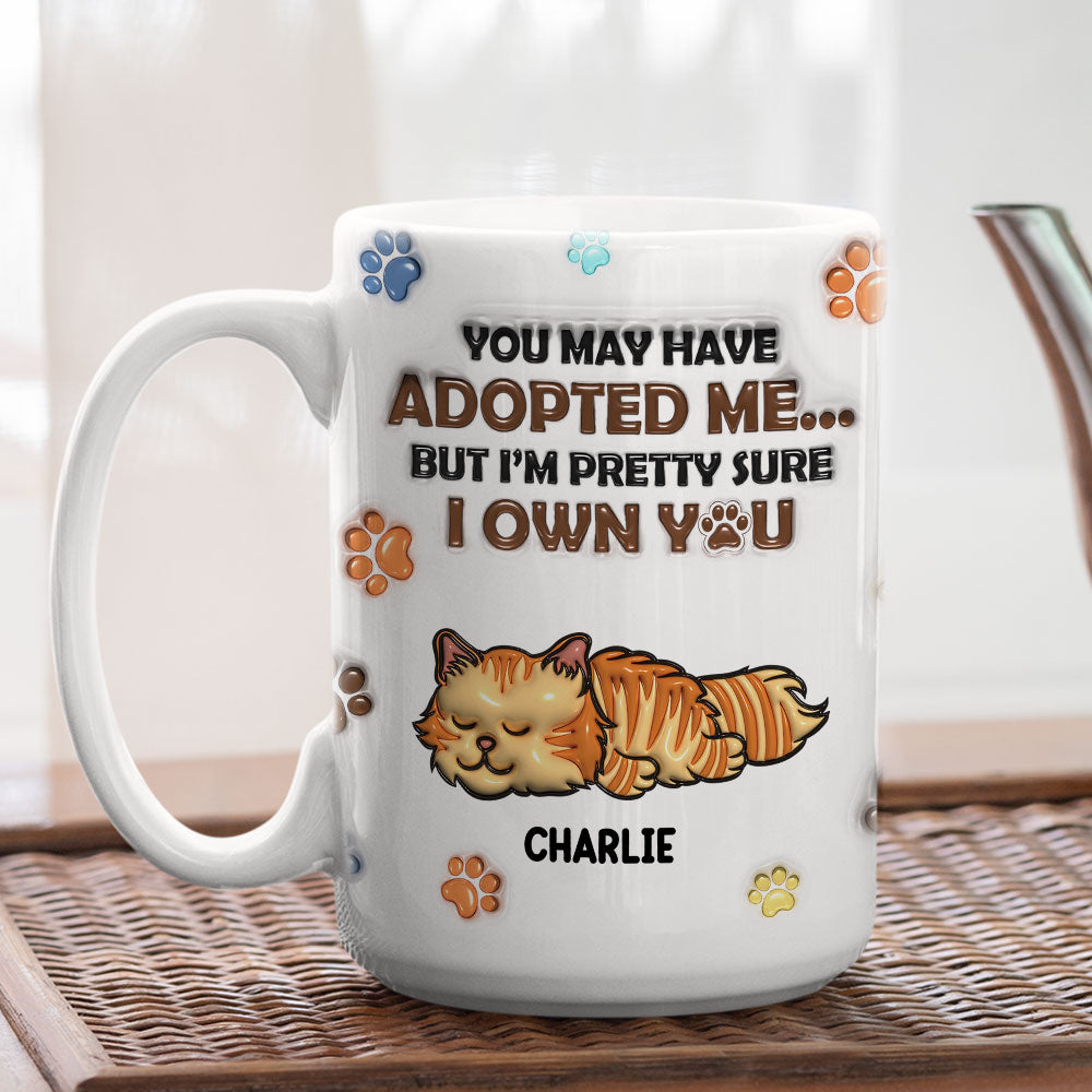Custom Mother's day Birthday Gifts For Cat Mom, Cat Lovers • We Sure We Own You - Personalized 3D Inflated Effect Mug