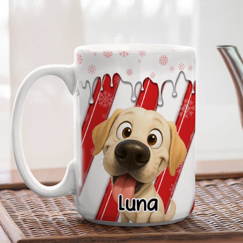 Custom Christmas Birthday Gifts For Cat Lovers • Candy Cartoon Pet - Personalized 3D Inflated Effect Coffee Mug
