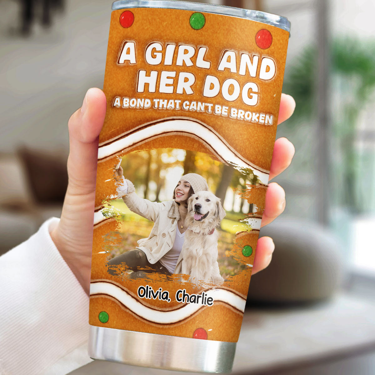 Custom Photo Christmas Birthday Gifts For Dog Mom, Dog Lovers • Me And My Baby Dog Photo - Personalized 3D Inflated Effect Tumbler