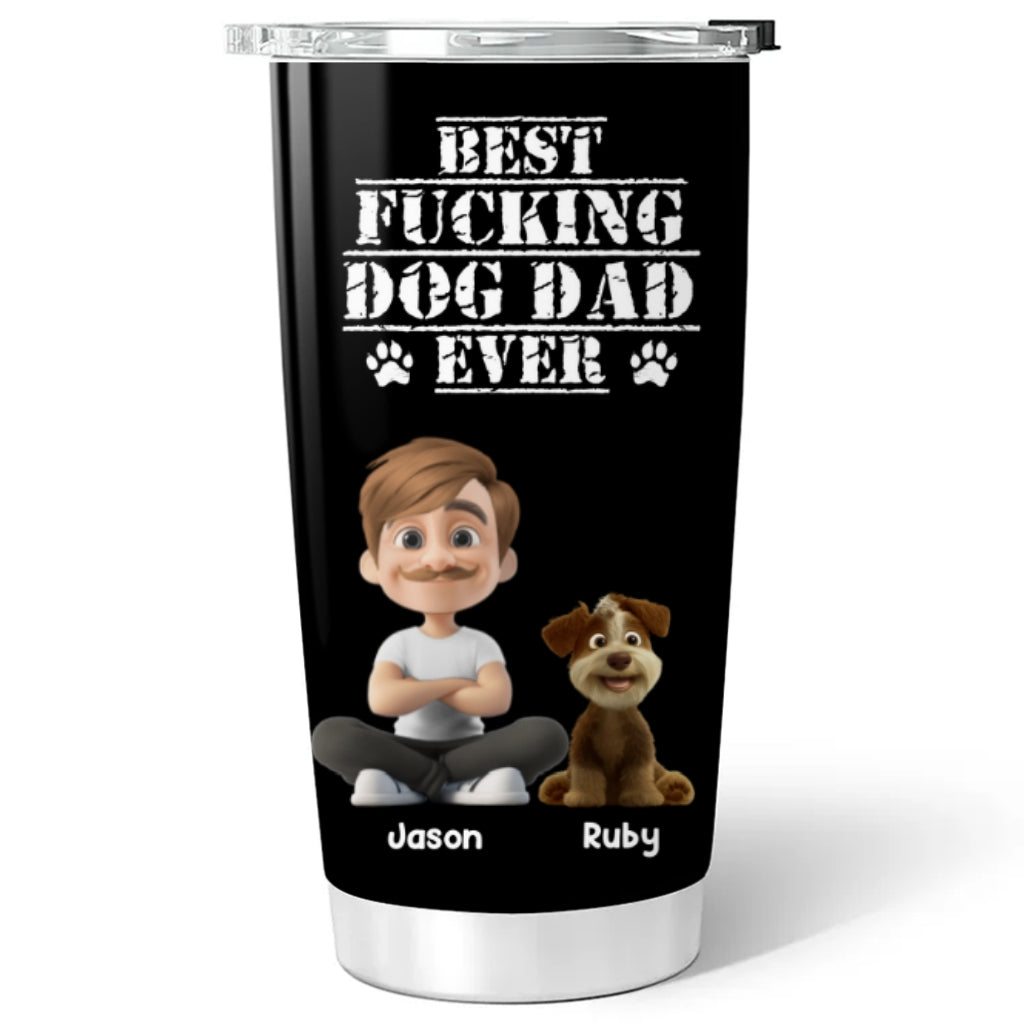 Custom Christmas Birthday Gifts For Dog Dad, Dog Lovers • Best Dad In The Hood - Personalized Tumbler