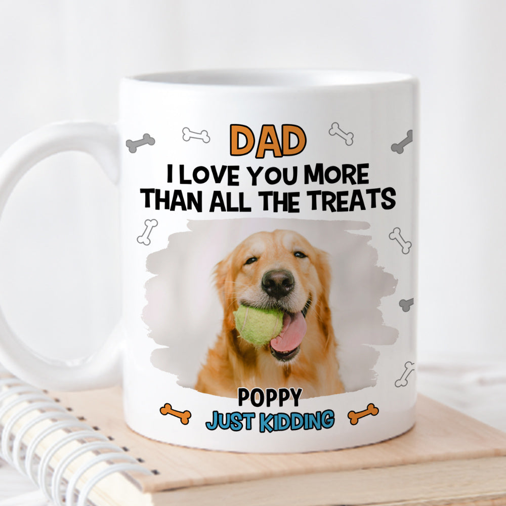Custom Photo Father's day Birthday Gifts For Dog Dad, Dog Lovers • Just For Fun Photo - Personalized Coffee Mug