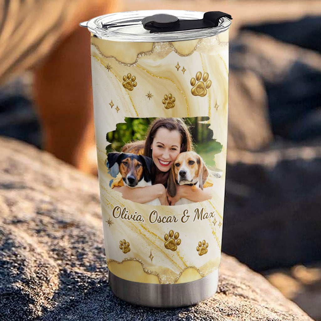 Custom Photo Christmas Birthday Gifts For Dog Mom, Dog Lovers • Dog Mom Corner Photo - Personalized 3D Effect Tumbler