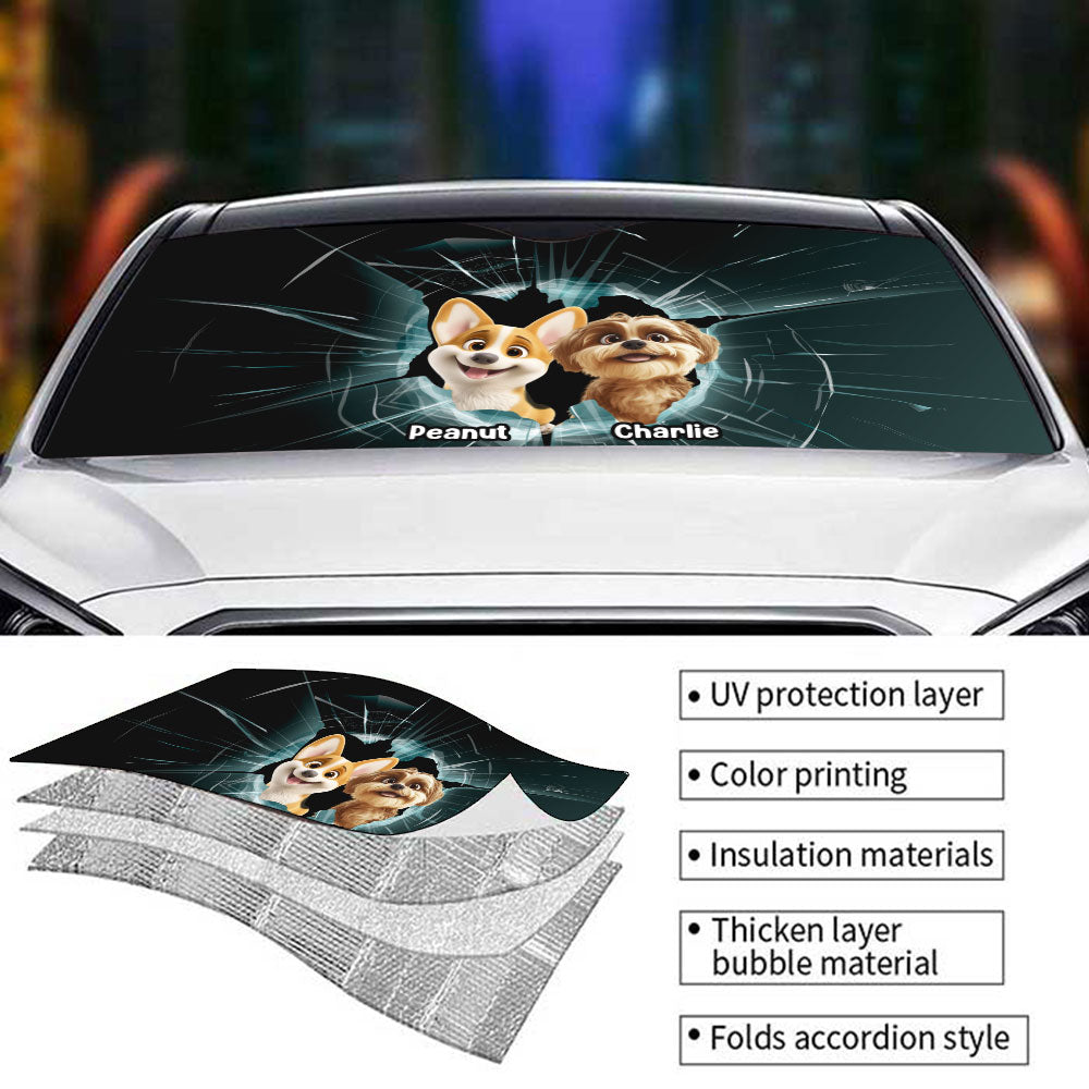 Custom Christmas Birthday Gifts Car Accessories for Dog Parents • Dog And Car - Personalized Car Sunshade