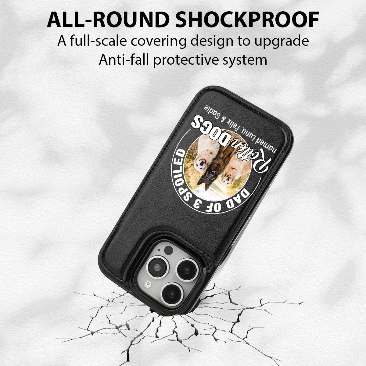 Spoiled Rotten Dog Chibi Cartoon Photo - Personalized Leather Phone Case