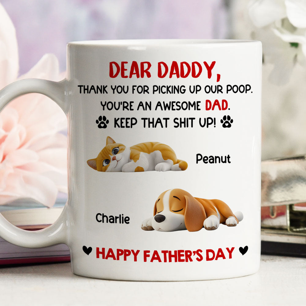 Custom Father's day Birthday Gifts For Pet Dad, Pet Lovers • Awesome Dad - Personalized Coffee Mug