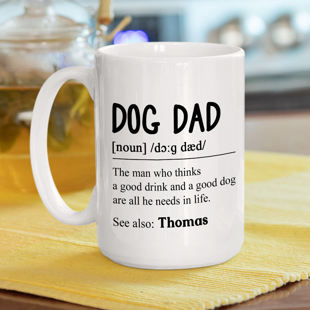 Custom Christmas Birthday Gifts For Dog Lovers • Dog Dad Mom Definition - Personalized Coffee Mug