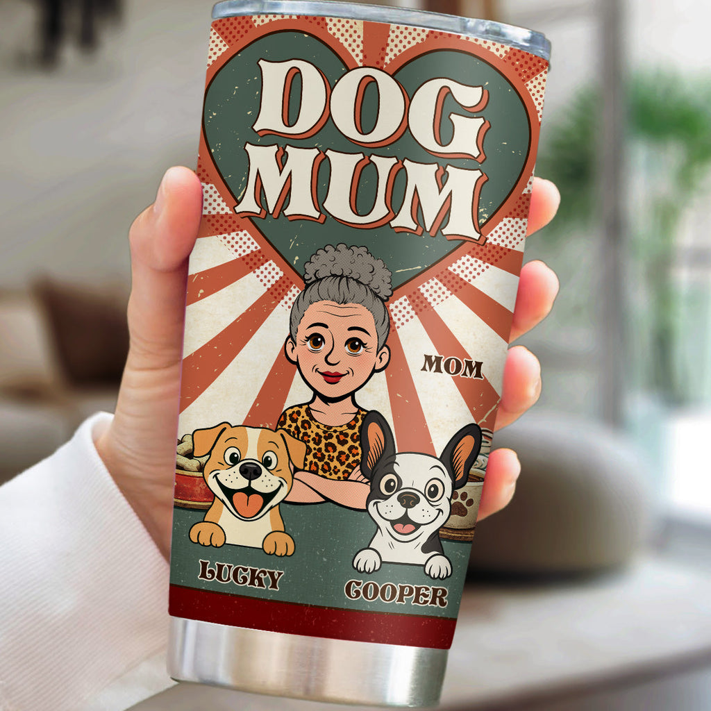 Custom Christmas Birthday Gifts For Dog Lovers • Dog Mom And Her Dogs - Personalized Tumbler
