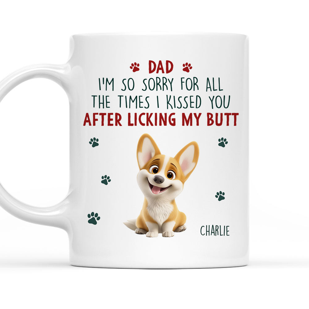 Custom Christmas Birthday Gifts For Dog Lovers • Sorry Mom Dad Cartoon - Personalized Coffee Mug