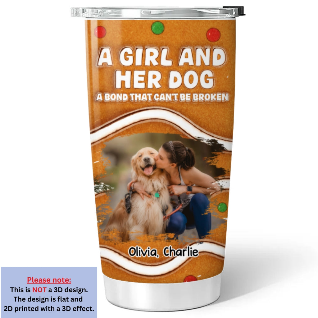 Custom Photo Christmas Birthday Gifts For Dog Mom, Dog Lovers • Me And My Baby Dog Photo - Personalized 3D Inflated Effect Tumbler