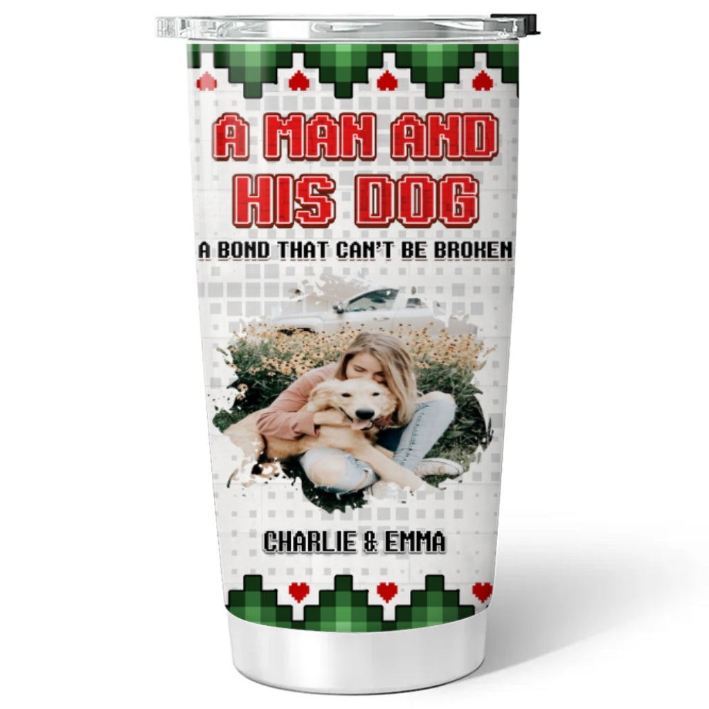 Custom Photo Christmas Birthday Gifts For Dog Lovers • Me And My Dog Christmas Photo - Personalized Tumbler