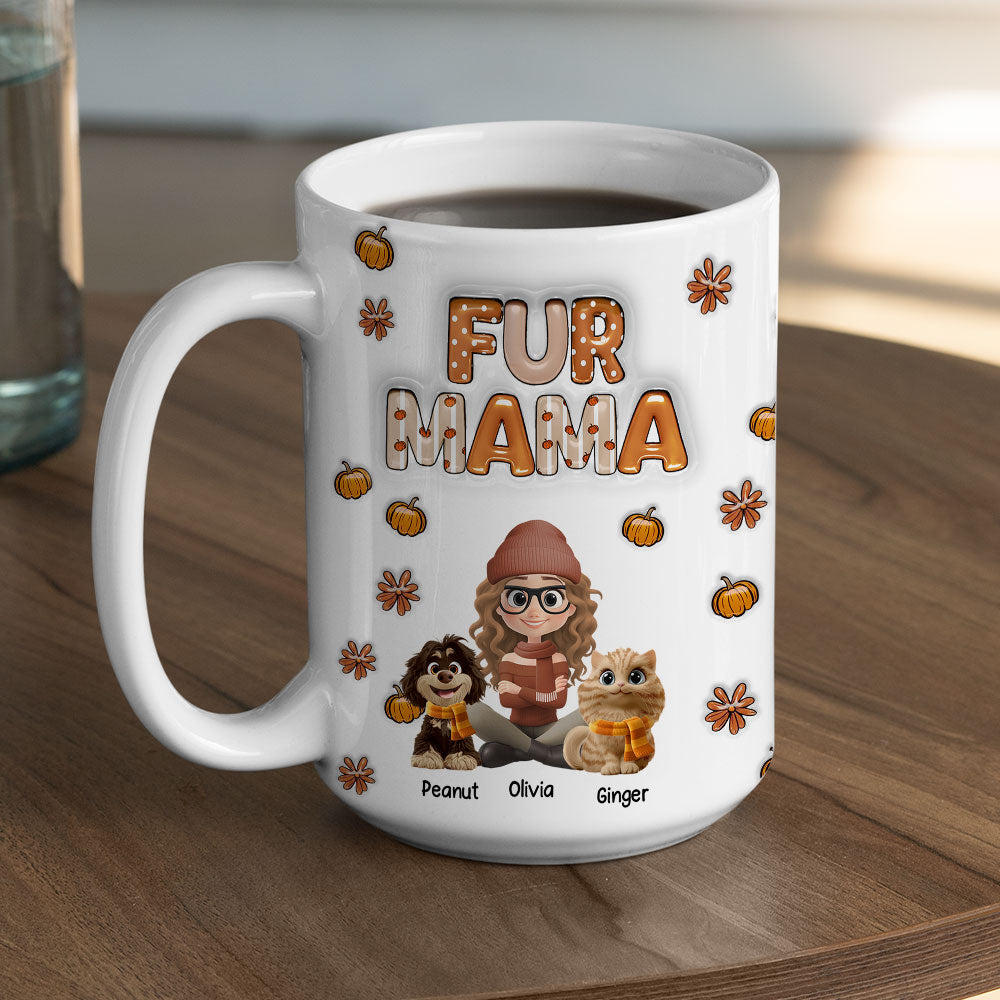 Custom Christmas Birthday Gifts For Pet Mom, Pet Lovers • Spicy Cinnamon Fur Ver - Personalized 3D Inflated Effect Mug