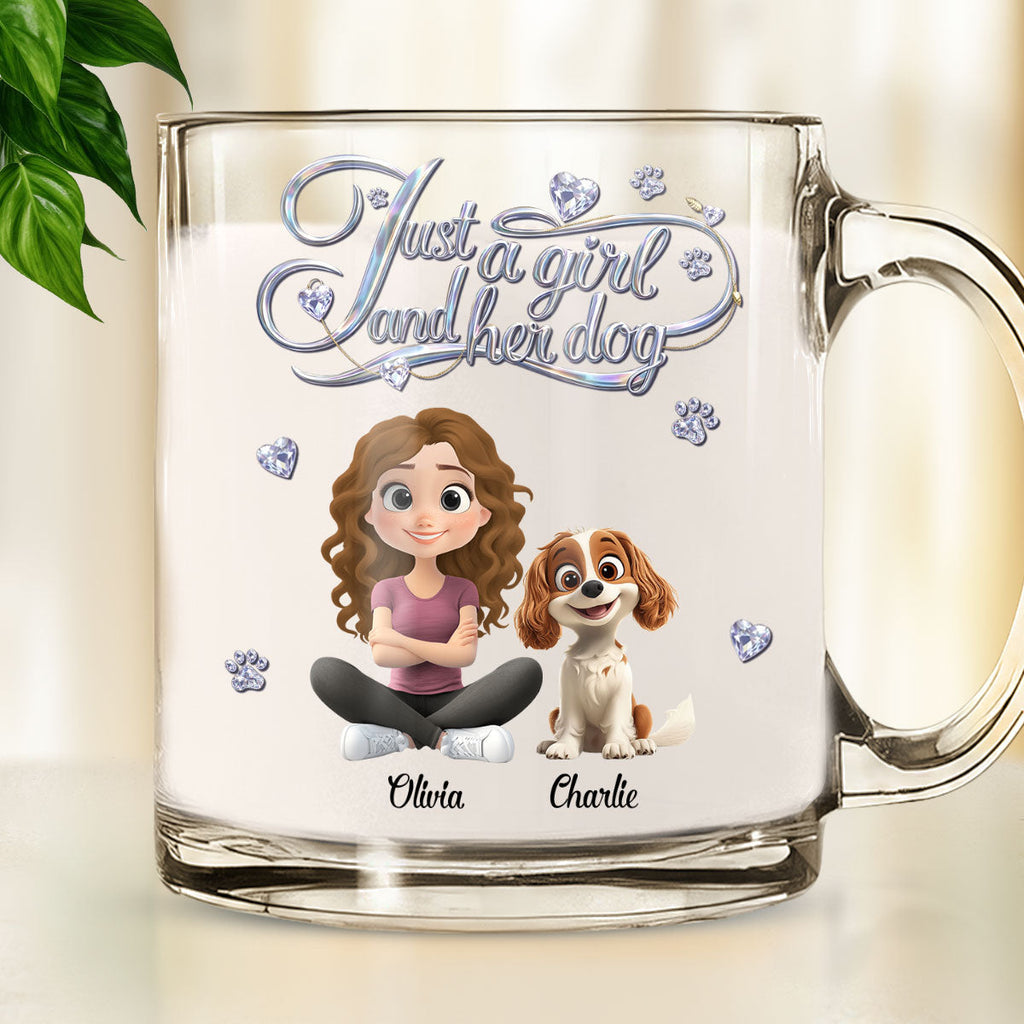 Custom Mother's day Birthday Gifts For Dog Mom, Dog Lovers • Just Being A Girl - Personalized 3D Effect Glass Mug