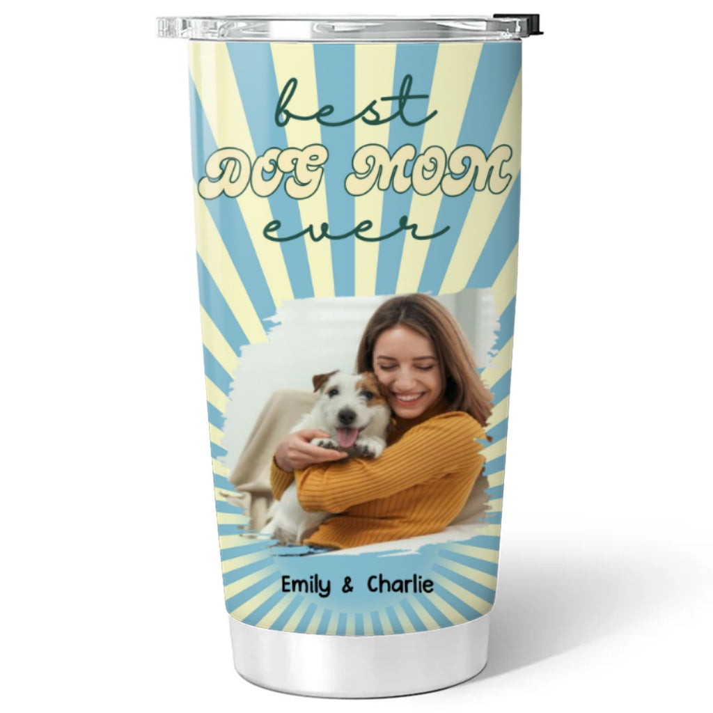 Custom Photo Mother's day Birthday Gifts For Dog Mom, Dog Lovers • My Best Mom Photo - Personalized Tumbler