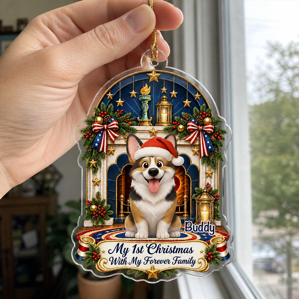 Custom Christmas Decor Home Birthday Gifts For Dog Mom, Dog Lovers • Forever Family Christmas - Personalized Acrylic Ornament