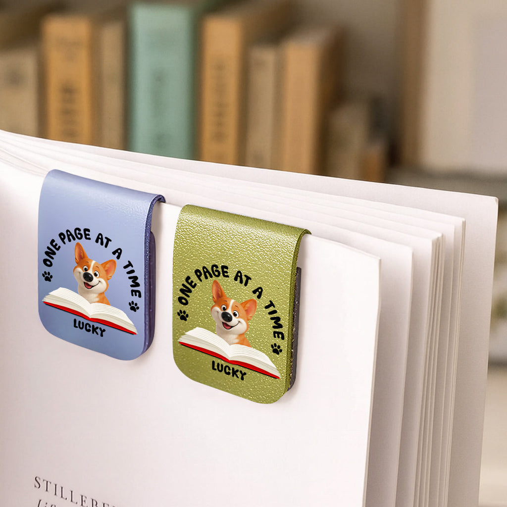 One Page Once - Personalized Leather Bookmark