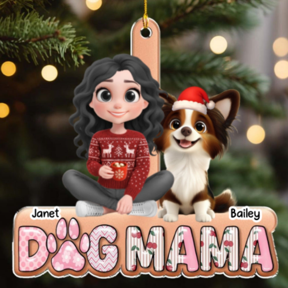 Custom Christmas Decor Home Birthday Gifts For Dog Mom, Dog Lovers • Cherry On Top This Year - Personalized 3D Effect Acrylic Ornament