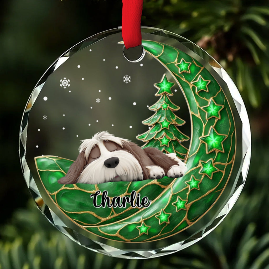 Custom Christmas Decor Home Birthday Gifts For Dog Lovers • Beside Pearl Of You - Personalized 3D Effect Glass Ornament