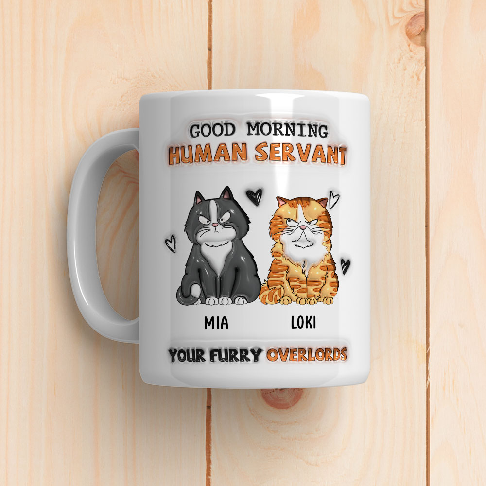 Custom Mother's day Birthday Gifts For Cat Mom, Cat Lovers • From Furry Overlords - Personalized 3D Inflated Effect Mug