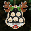 Lovely Reindeer Family - Personalized Acrylic Shaker Ornament